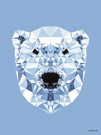Framed Geometric Polar Bear Print