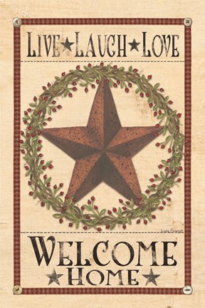 Framed Welcome Home Barn Star Print