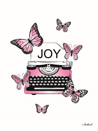 Framed Joyful Typewriter Print