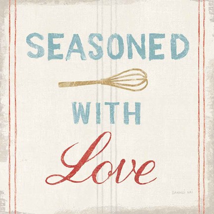 Framed Floursack Kitchen VII Bold Print