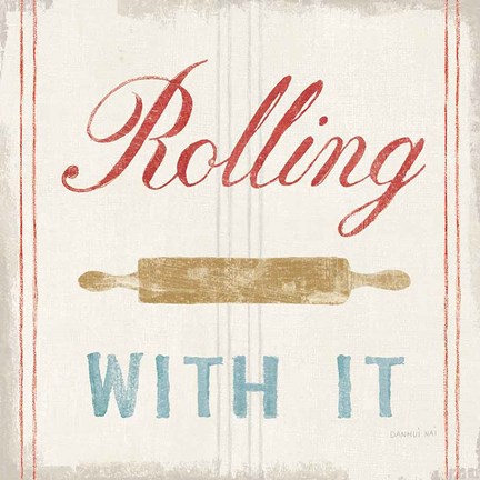 Framed Floursack Kitchen V Bold Print