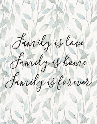 Framed Family Is Love - Leaves Print