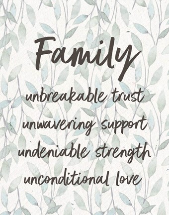 Framed Family Unbreakable Trust - Leaves Print