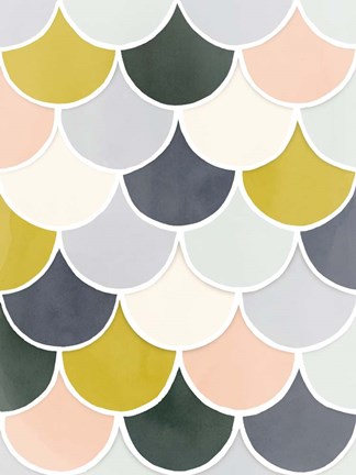 Framed Pastel Scallops II Print