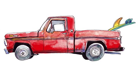 Framed Surf Car IV Print