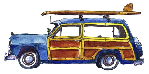 Framed Surf Car IX Print