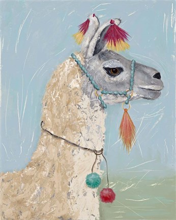 Framed Painted Llama II Print