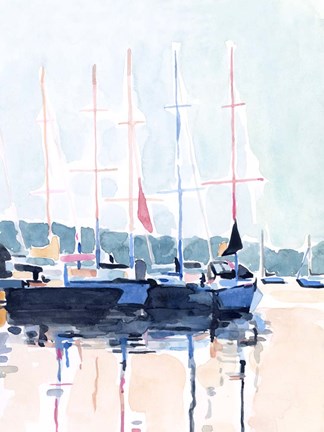 Framed Watercolor Boat Club I Print