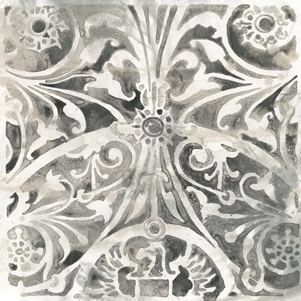 Framed Antique Stone Tile IV Print