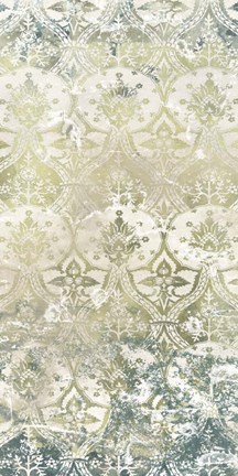 Framed Emerald Textile I Print