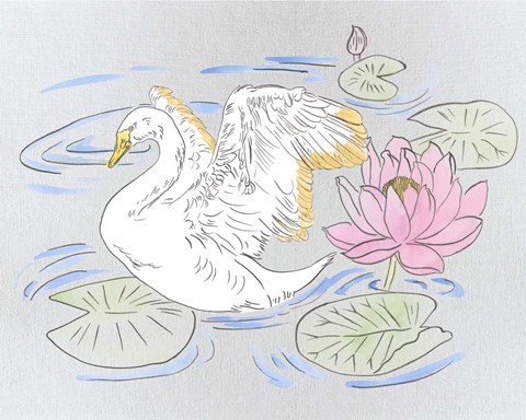 Framed Swan Lake Song I Print