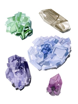 Framed Geometric Crystal I Print