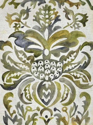 Framed Verdant Damask IV Print