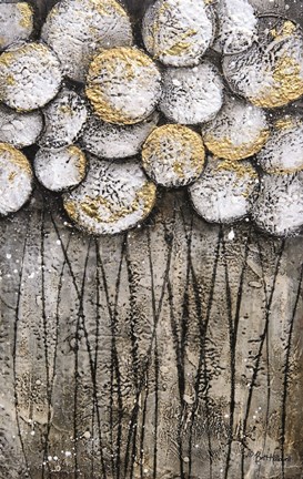 Framed Bubble Trees in White Print