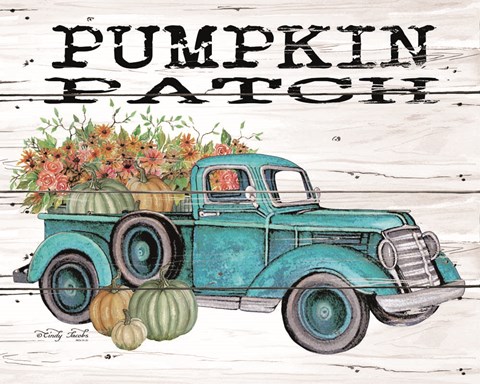 Framed Pumpkin Patch Truck Print
