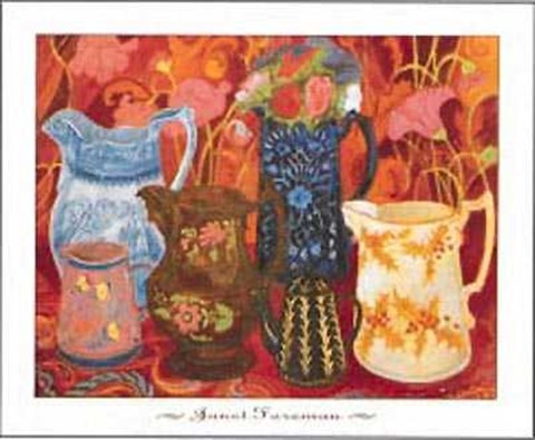 Framed Janet Foreman - Paisley Pots II Size 16.5x13.5 Print