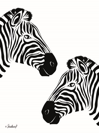 Framed Pretty Zebras Print