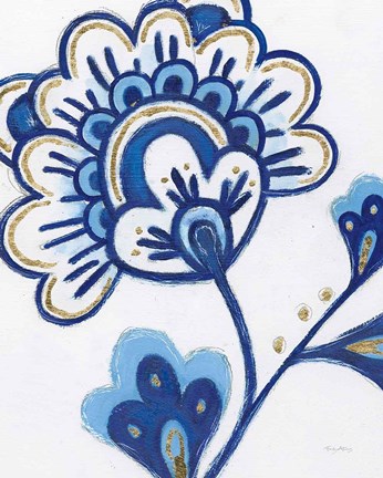 Framed Flora Chinoiserie VI Print