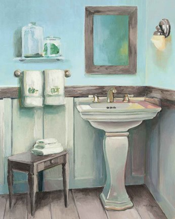 Framed Cottage Sink Gray Print