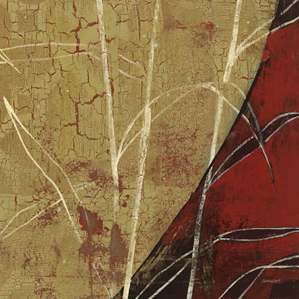 Framed Sun Stems Tile II Print