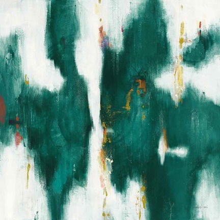 Framed Green Texture I Print