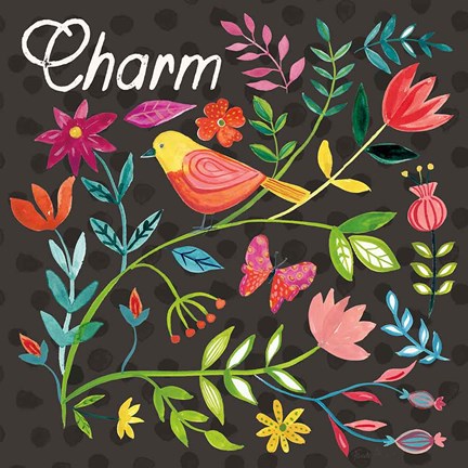 Framed Budding Beauty V Dark Print