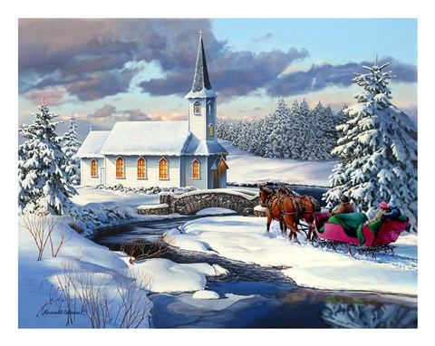 Framed Sleigh Ride Print