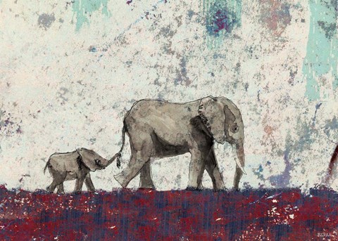 Framed Elephant March Print