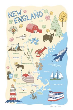 Framed New England Print