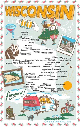 Framed Wisconsin Print