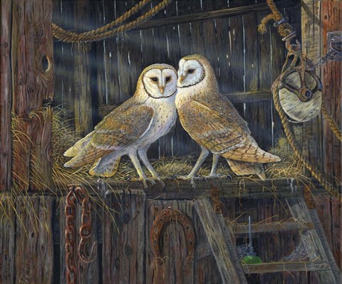 Framed Barnyard Romance Print