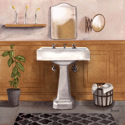 Framed Serene Bath II Print