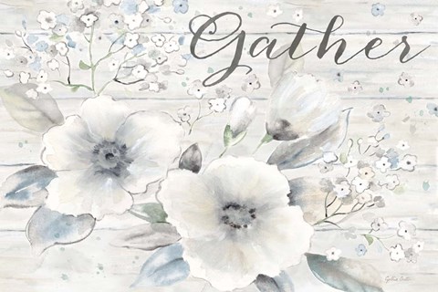 Framed Vintage Bouquet on Wood Sentiment Print