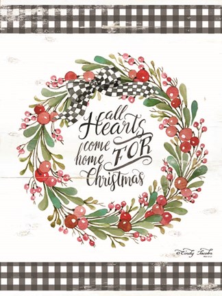 Framed All Hearts Come Home For Christmas Print