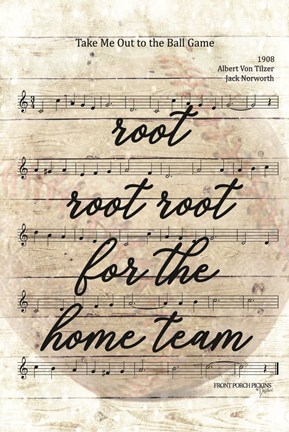 Framed Vintage Baseball Sheet Music Print