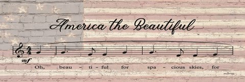 Framed America the Beautiful Sheet Music Print