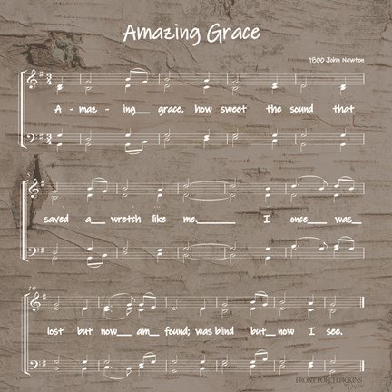 Framed Amazing Grace Sheet Music Print