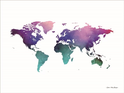 Framed Cosmos Watercolor World Print