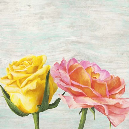 Framed Funky Roses I Print