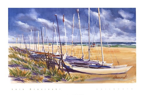 Framed Sailboats Print