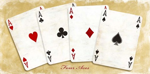 Framed Four Aces (Gold) Print