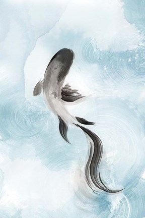 Framed Swimming Carp I Print