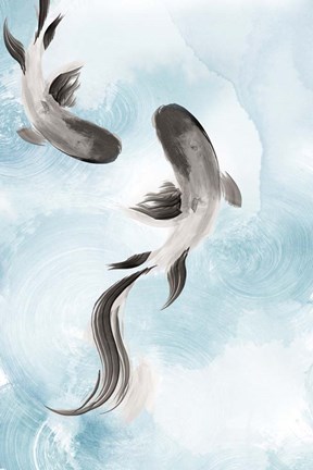 Framed Swimming Carp II Print