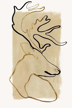 Framed Antlers I Print