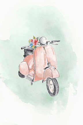 Framed Coral Bike Print