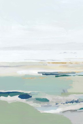 Framed Burbank Blue I Print