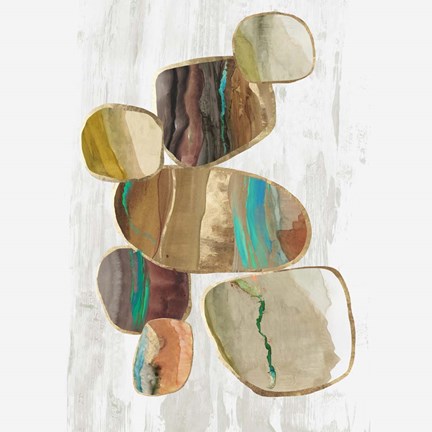 Framed Glided Stones II Print