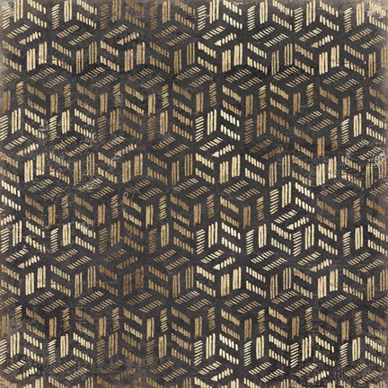 Framed Golden Art Deco III Print