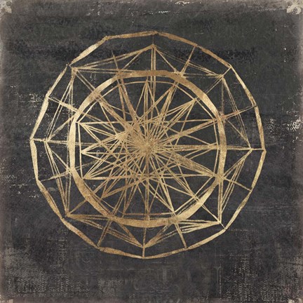 Framed Golden Wheel II Print