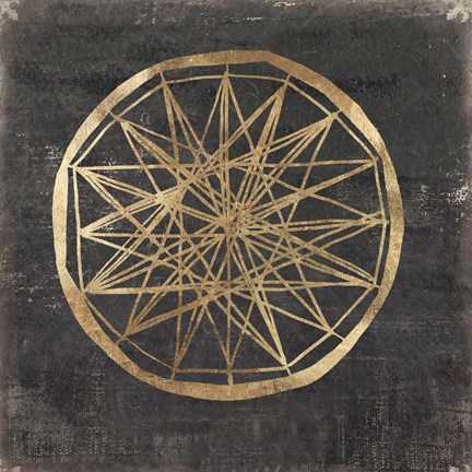 Framed Golden Wheel III Print
